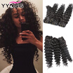 YYONG Hair Company Virgin Hair Malaysian Deep Wave 4 Bundles Deals Virgin Maylasian Hair Deep Wave 4 Bundles 100G Wavy Hair