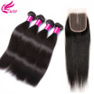 8A Malaysian Straight Hair With Closure 3 Bundles With Closures Cheap Human Hair With Closure Piece Straight Human Hair Weave