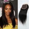 4 4 Brazilian Straight Closure 8A Brazilian Lace Closure Human Hair 3 Part Human Hair Closure Bleached Knots YYONG Hair