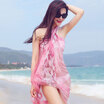 Antarctic Nanjiren Silk Silk Scarf Long Long Scarf Shawl Shoulder Double Scarf Fantasy Lily Pink