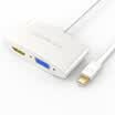 Shanze SAMZHE FM-101 Apple Mini DP to HDMI VGA Combo Converter Mini Displayport HD Adapter Lightning Interface White