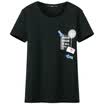 Semir summer rounded collar round neck straight print girls T-shirt T-shirt 19037000206 black S