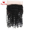 Pre Plucked 360 Lace Virgin Hair Kinky Curly 7A Malaysian Human Hair Bleached Knots 360 Lace Frontal Band With Adjustable Straps