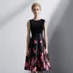 Marc Rebecca elegant print stitching sleeveless S-shaped dress 72006E black printing S code
