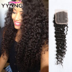 8A Brazilian Deep Wave Closure Brazilian Virgin Hair Closure 8"-30" Human Hair Closure MiddleFreeThree Part 4X4 Swiss Closure