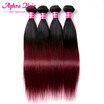 Aphro Hair 8A Human Virgin Ombre Hair 4 Bundles Brazilian Straight Hair Extension 8-28 Inch 1b-99J Color