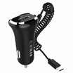 MEIDI 6007 Car Charger Cigarette Lighter One drag two belt usb Apple Andrews mobile phone car with car charger type-c interface black
