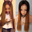 Virgin Hair Lace Front Wigs Silky Straight Human Hair Wigs Two Tone Ombre Glueless Full Lace Human Hair Wigs For Black Women