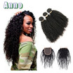 Malaysian Curly Virgin Hiar Kinky Curly Hair With Closure Malaysian Kinky Curly With Closure Kinky Curly Virgin Hair 3 Bundles