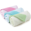 Jingdong supermarket Sanli prime satin edge cotton bamboo fiber towel wash towel value combination 3 light blue light green light powder