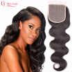 Peruvian Closure Body Wave Lace Closure Peruvian Virgin Hair 1B Color 44 Middle Free Three Part Cheap Peruvian Hair Lace Closure