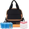 V-Coool portable double breast milk fresh package back milk pack ice packs package package orange black including dry blue ice 2 marked PP storage bottle 3