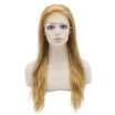 100 Brazilian Remy Hair Human Hair Wigs 27 Honey Blonde Straight Lace Front Wig For White Women