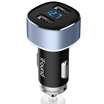 Founder ifound car charger cigarette lighter 48A dual USB one drag two voltage detection FZ-27 Star Silver LED digi