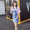 VIVAHEART Korean casual harness dress sweet corners cowboy strap skirt VWQZ172434 light blue l