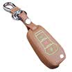 Huafu Ford Key Bag Folding Three Buttons Black Ford Maverick Mondeo Winning Leather Key Holder