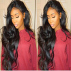 Peruvian glueless lace front human hair wigs with baby hair wavy lace front wig for black women