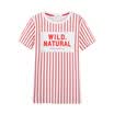 Semir Semir short sleeve T-shirt summer lady striped print straight long t-shirt Korean version 12216000030 black&white tone M