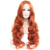 Anogol Handmade Long Wavy Auburn Copper Red Heat Resistant Hair Women Wigs Synthetic Lace Front Wig