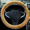 YooCar imitation wool plush steering wheel cover Winter car handle thick black warmth
