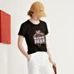 Yixiang Liying 2017 summer new Dingzhu short-sleeved backing T-shirt 160431208 black S