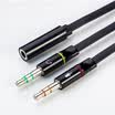 Lancaster voice adapter 2 revolution 1 female 35mm mobile phone headset turntable computer headset two in one computer voice adapter line 1 meter long extension cord black