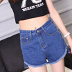 VIVAHEART Women&39s Boots High waist denim shorts tassel hot pants VWKN174243 dark blue 27