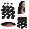 360 Lace Frontal with Bundle Brazilian Body Wave 3 Bundles with Frontal Closure 360 Lace Virgin Hair Bundle Deals Brazilian Hair