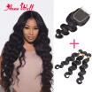 Peruvian Body Wave 3Bundles With Closure Peruvian Virgin Hair Body Wave With Closure 7A Body Wave Human Hair 3Bundles With Closure