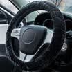 YooCar imitation wool plush steering wheel cover Winter car handle thick black warmth