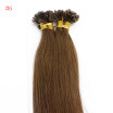 100 Human Hair Capsules 6 Brown Nail Tip Hair Silky Straight Keratin Fusion U Tip Hair Extensions 100slot