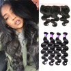 4 Bundles With Lace Frontal Weave 5Pcs Human Hair With Frontal Malaysian Body Wave Mink Lace Frontal Closure With Bundles