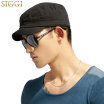 Siggi CM11063 hat mens spring summer autumn&winter seasons Korean version of the outdoor short-sleeved flat-top cap sun hat black 58CM