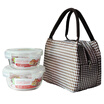 Lokchu deduction microwave oven lunch box glass crisper glass bowl lunch box box sealed box lunch box capacity girls apply gift lunch bag 1 LLG831 821 650 380ml