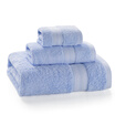 Grace towel home textile cotton spiral stall thickened towel three-piece bath towel 1 towel 1 scarf 1 blue