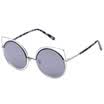 LOHO glasses life sunglasses female 2017 new tide fashion sunglasses women round face personality cat ears retro glasses LH13603 carbon black