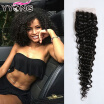 YYONG Hair Brazilian Curly Wave Lace Closure Virgin Curly Lace Closure Brazilian Deep Curly Closure 44 Middle Three Part Closure