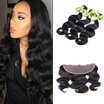 Brazilian Body Wave Virgin Hair With Closure 3 Bundles Lace Frontal Closure With Bundles Huamn Hair Weave Bundles With Closure