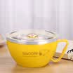 Snoop SNOOPY Bubble Bowl Stainless Steel Double Layer Insulation Multifunctional Cover Large Capacity Bowl Lunch Box 1200ML DF-8022C Yellow