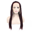 Anogol Braids Twist Handmade Burgundy Glueless Heat Resistant Fiber Hair Natural Fully Wigs For Women Lace Synthetic Front Wig
