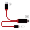Snowkids Lightning to HDMI cable 6s 7P 5S 6 Ari mini mobile phone flat panel connection car TV projector converter 1 m red black