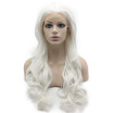 Iwona Synthetic Hair Lace Front Long Wavy White Wig