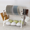 Ou Runzhe kitchen racks stainless steel R-type double-layer kitchen ware dish rack knife holder chopsticks rack drain 55 28 35CM