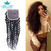Peruvian Kinky Curly Hair Lace Closure 8-20 inch 4x4 Free Part Peruvian Hair 100 Remy Human Hair Curly Closure