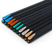 Jingdong Supermarket pick up the alloy chopsticks stainless steel mold no chopsticks 10 double-use home hotel Japanese pointed chopsticks oblique head colorful section 22cm SK-6156