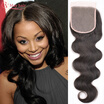 Best 9A Brazilian Body Wave Lace Closure Bleached Knots 4x4 Brazilian Closure Wavy Human Hair Cheap Lace Closures 1 Piece