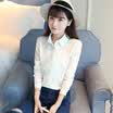 JOY OF JOY cotton white shirt pure color long-sleeved shirt
