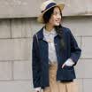 Yan Man INMAN 2017 autumn new lapel short paragraph wild casual cardigan jacket female 1873042012 treasure blue M