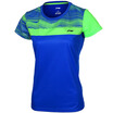 Li Ning LI-NING 17 new badminton shirt short sleeve round neck sports T-shirt AAYM077-3 male crystal blue 3XL