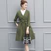 Markentsee 2017 Women&39s Autumn Fashion Long Sleeve Midset Set Skirt Fall Slim Marble Elegant Shirt Chiffon One-piece Dress WWYG8659 Army Green M